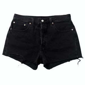 SOLD Levi's black 501 distressed high waisted shorts 🩳 Free US shipping! 📦